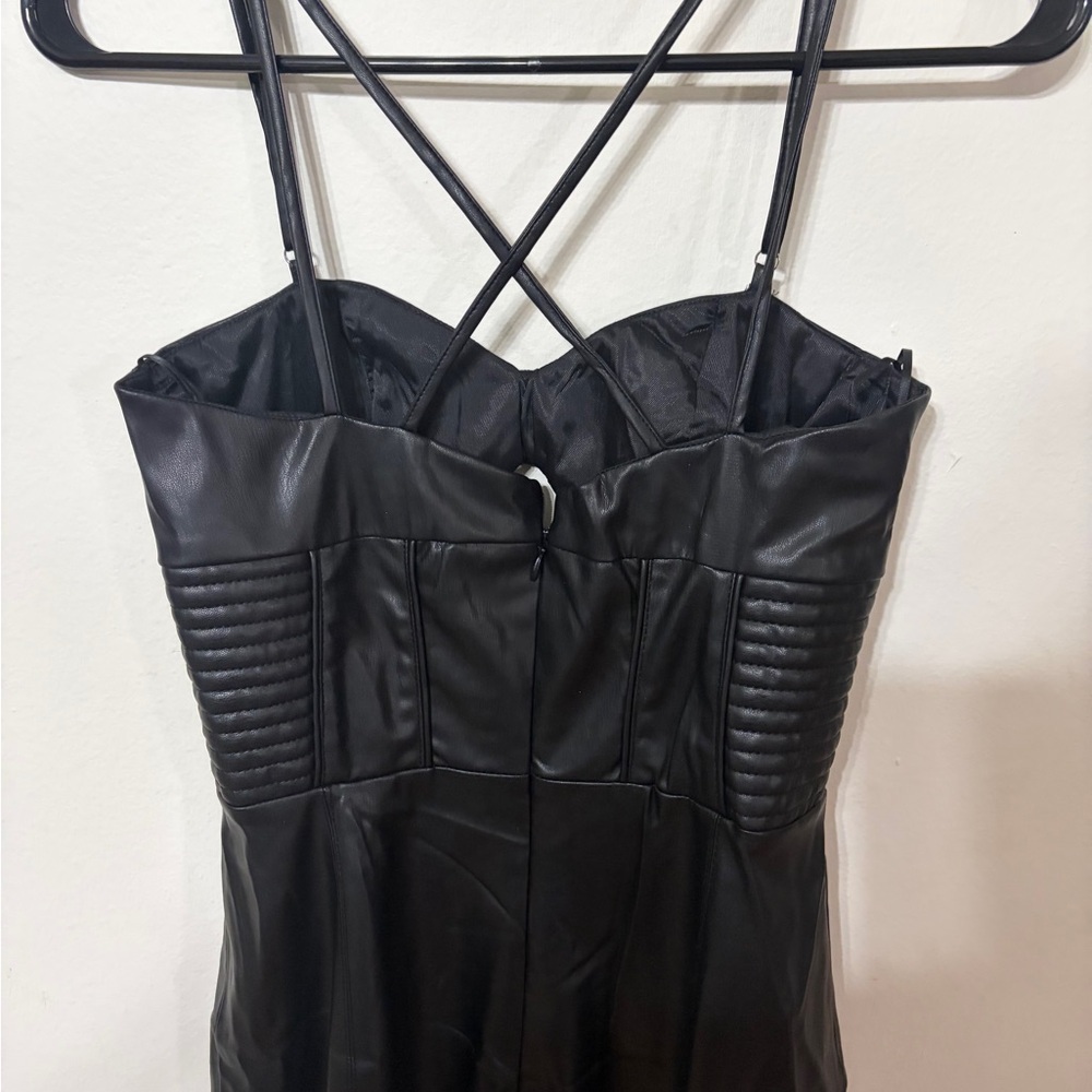 Zara Black Leather-Style Dress - Picture 5 of 11